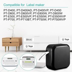 Compatible with Brother 2PK Black on White TZ-241 Label Tape TZe241 3/4″