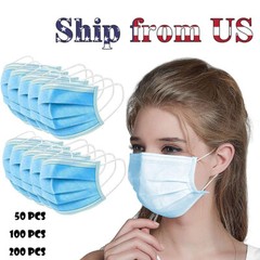 50 pcs 3-Ply Disposable Protective Face Masks Medical Dental Mouth Noise Cover
