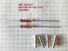 Thermal Fuse Cutoff SEFUSE SF113E 113°C 10A 250V (Pack of 2) w/4 Butt Connectors