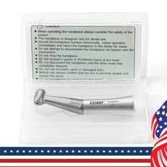 AZDENT Dental Contra Angle Low Speed Handpiece 1:1 Direct Drive 1.6mm FG Burs