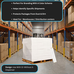 8 Rolls Cast Narrow Banding Stretch Wrap 15″ x 1500′ 63 Gauge Dark White Film