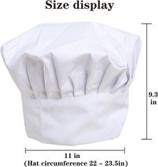 White Chef Hat for Men Women Adults,Elastic Band Adjustable Cotton Chefs Hat Hib