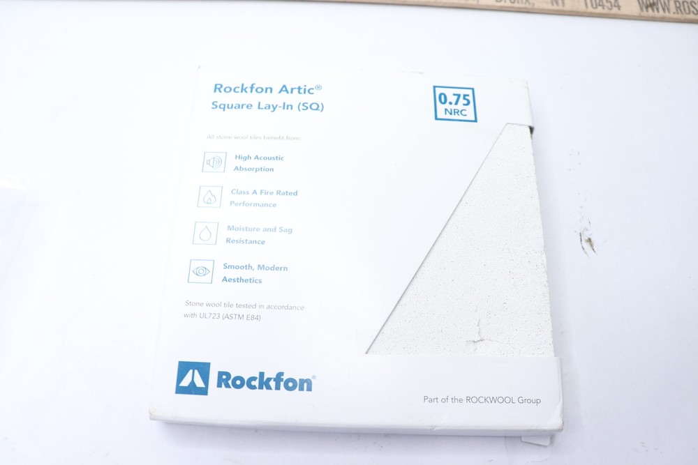 Rockfon Artic Flat Moisture Resistant Ceiling Tiles 0.75 NRC 6″ x 6″ 022322