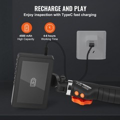 VEVOR Borescope Endoscope Two-Way 180° Articulating 5″ IPS 8X Zoom 6.4mm Lens