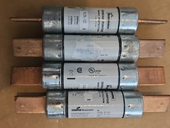 Lot of 4 Bussman NON-100 One Time Buss Fuses Class H 100A 250V