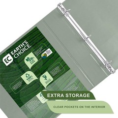 Plant-Based 2 Inch D-Ring View Binder Eco-Friendly Sage Green 2 Pack