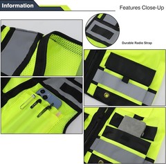Reflective Safety Vest for Engineers & Security Personnel