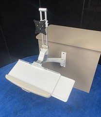 ICW Dental Monitor Mount w/ Keyboard &Mouse Pad Holder *Excellent Used Condition
