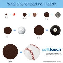 SoftTouch 3/4″ Round Reusable Felt Furniture 3/4 Inch (20 Count), Brown