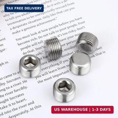 5 PCS 3/8 NPT Male Pipe Plug Stainless Steel Pipe Plug Fitting Set Hex Count…