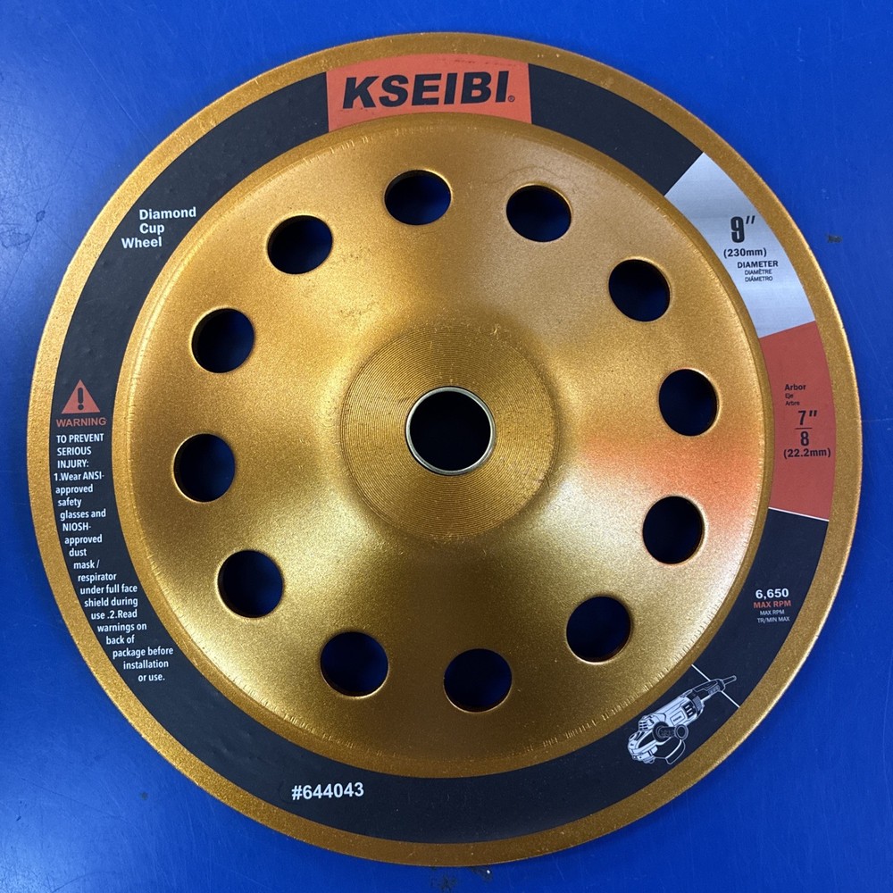 KSEIBI 9-Inch Diamond Cup Grinding Wheel, Double Row Grinder #644043