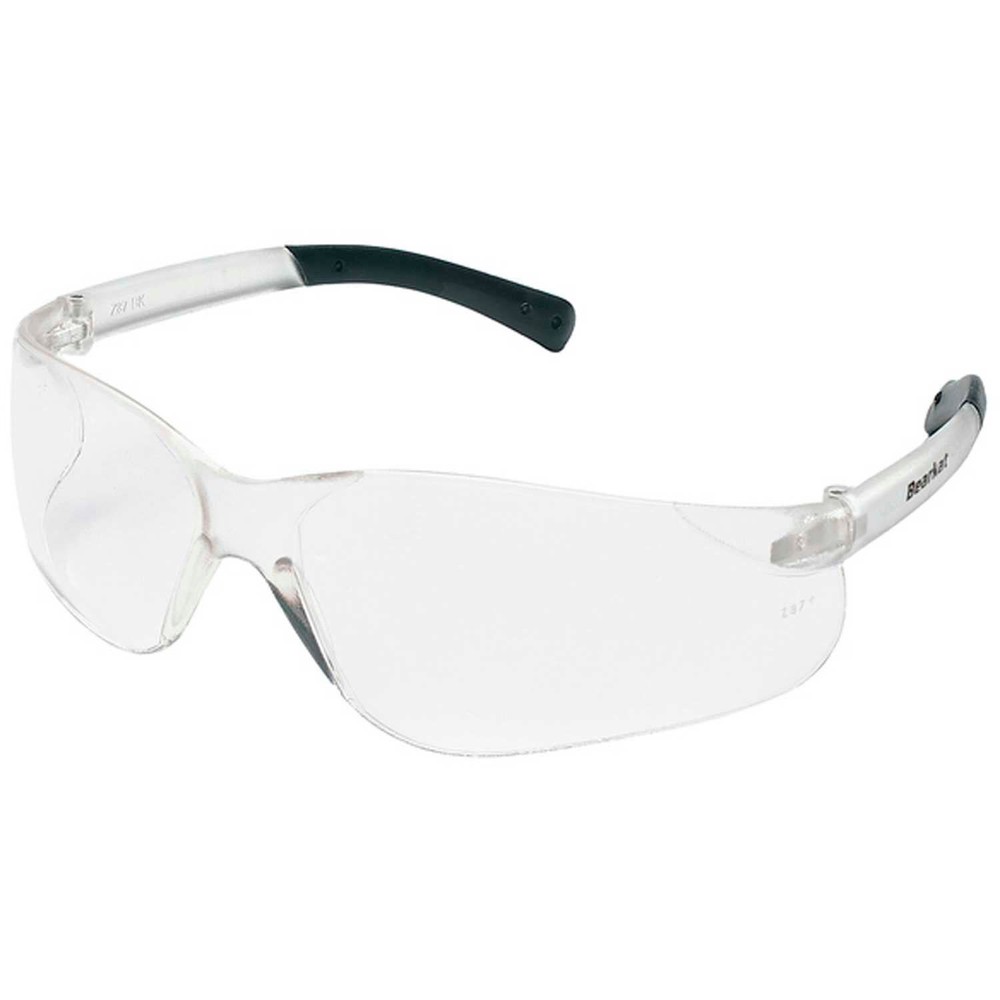 Crews BearKat Safety Glasses Wraparound Black Frame/Clear Lens
