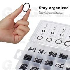 225pc Universal Rubber O-Ring Assortment Kit Gasket Plumbing Automotive Seal Set