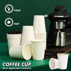 Paper Coffee Cups 12 oz 100 Pack Disposable Hot Coffee Cup 12oz White To Go Cups