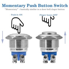 Lots of Momentary Push Button Switch 19mm Horn Button Switch with Screw Terminal