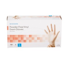McKesson Vinyl Exam Glove Standard Cuff Length LARGE 150 per Box