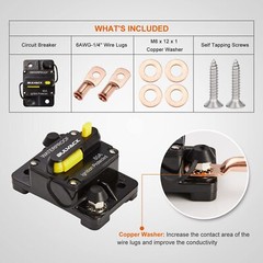 BULVACK 50 Amp Circuit Breaker with Manual Reset for Car Trolling Motors Boat