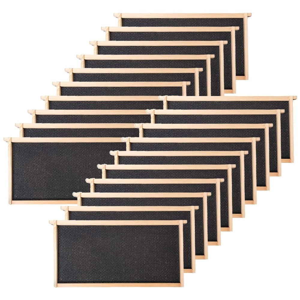 BeeCastle 20 Pack Beehive Frames and Waxed Foundations for 20-Pack, Black