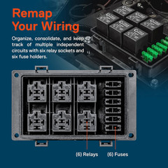 12V Fuse Relay Box 6 Slot Waterproof ATC ATO 5 Pin Bosch Holder Kit
