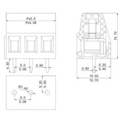 50PCS 5.08Mm 0.2″ Pitch PCB Mount Screw Terminal Block Connector, 2P 3P 4P Termi