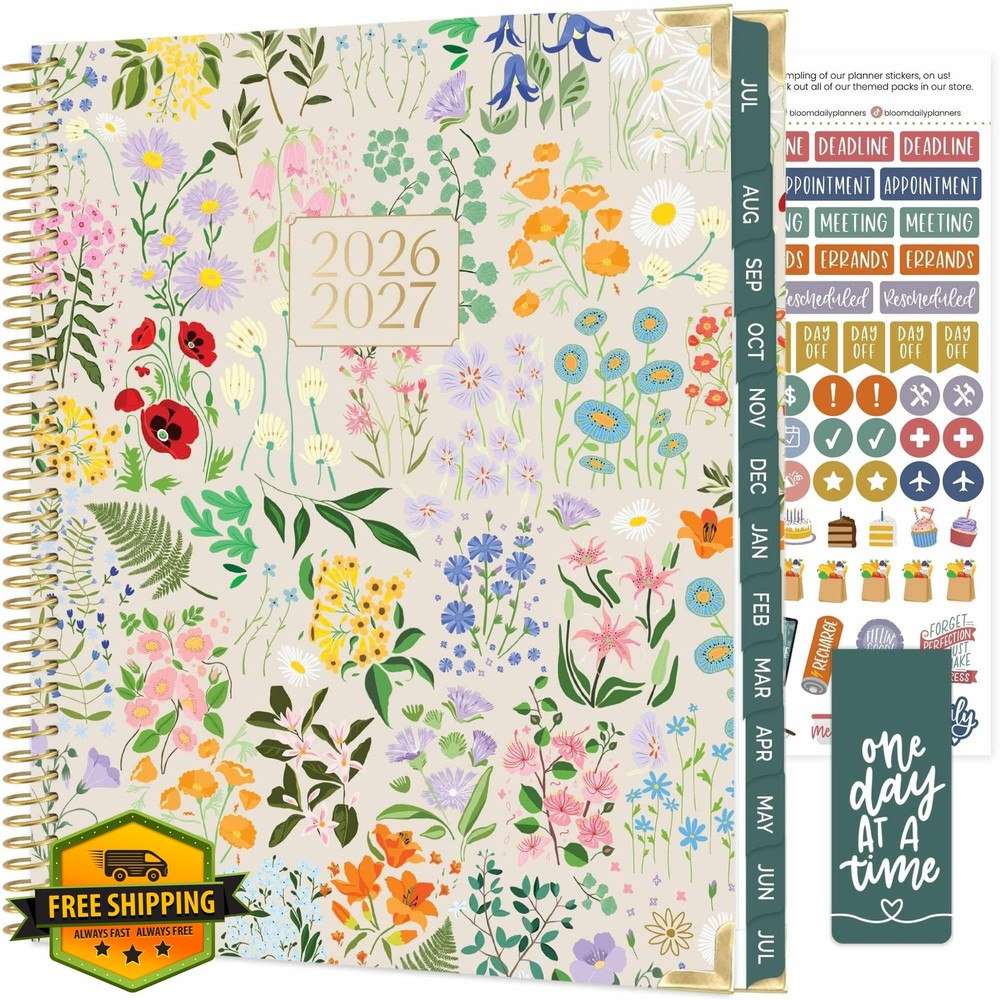 bloom daily planners 2026-27 Garden Party 8.5″ x 11″