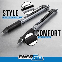 Pentel EnerGel RTX Retractable Gel Pen, Needle Tip Fine Point, Blue ink, 12 pens