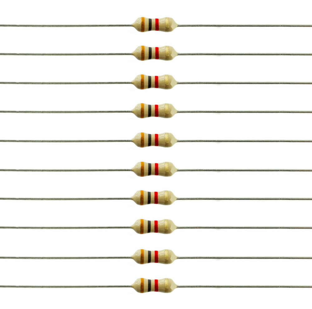 10 Pack – 3K 3000 Ohm Ω Resistor 5% Tolerance 1/4W 1/4 Watt Carbon Film PK