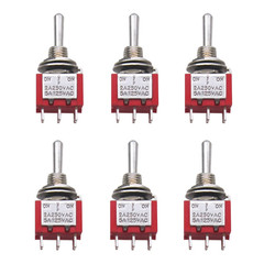 6pcs Momentary Mini Miniature Toggle Switch 6 Terminal 3 Position DPDT (ON)/Off/