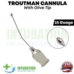 Troutman Cannula 25g Olive Tip Angled Surgical Ophthalmic Eye Surgery Instrument