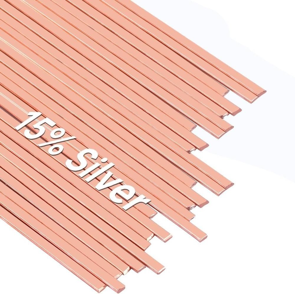 15% Silver Brazing Rods AWS BCuP5, 30 Sticks Phos Copper Silver Solder Alloy …