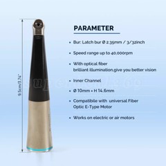 SANDENT Dental 1:1 Fiber Optic Contra Angle Low Speed Handpiece Inner Channel MX