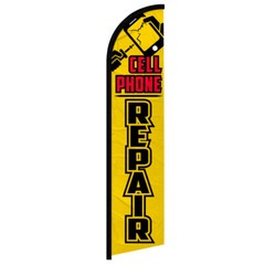 Cell Phone Repair Full Curve Windless Swooper Flag YW/BLK
