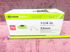 Stinger StaplePac 1-1/4 inch (32mm) Plastic Cap Staples 18ga 2,000 count