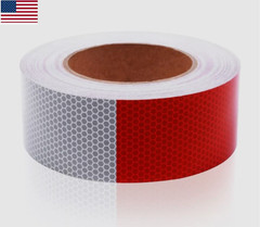 Conspicuity Tape DOT-C2 Approved Reflective Trailer Red White 2”x150’ -1 Roll