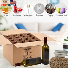 5 Sets Wine Boxes for Moving Kits 16 X 16 X 12 Inch Corrugated 16 Bottle Cardboa