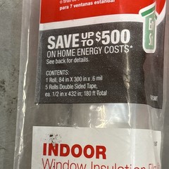 2 Frost King 84 x 300 Insulation Window Shrink Film (180 Ft Total In Each Roll)