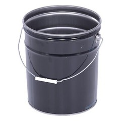 Zoro Select Pail-Stl-Ri 5 Gal Pail W/ Lining, Steel, Black
