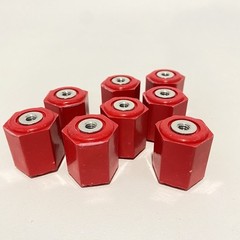 (Lot 8) 1/4-20 Thread Size Electrical Red Buss Isolator Bushing 1 1/4” Tall