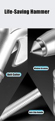 Car Safety Hammer with Window Breaker and Seatbelt Cutter