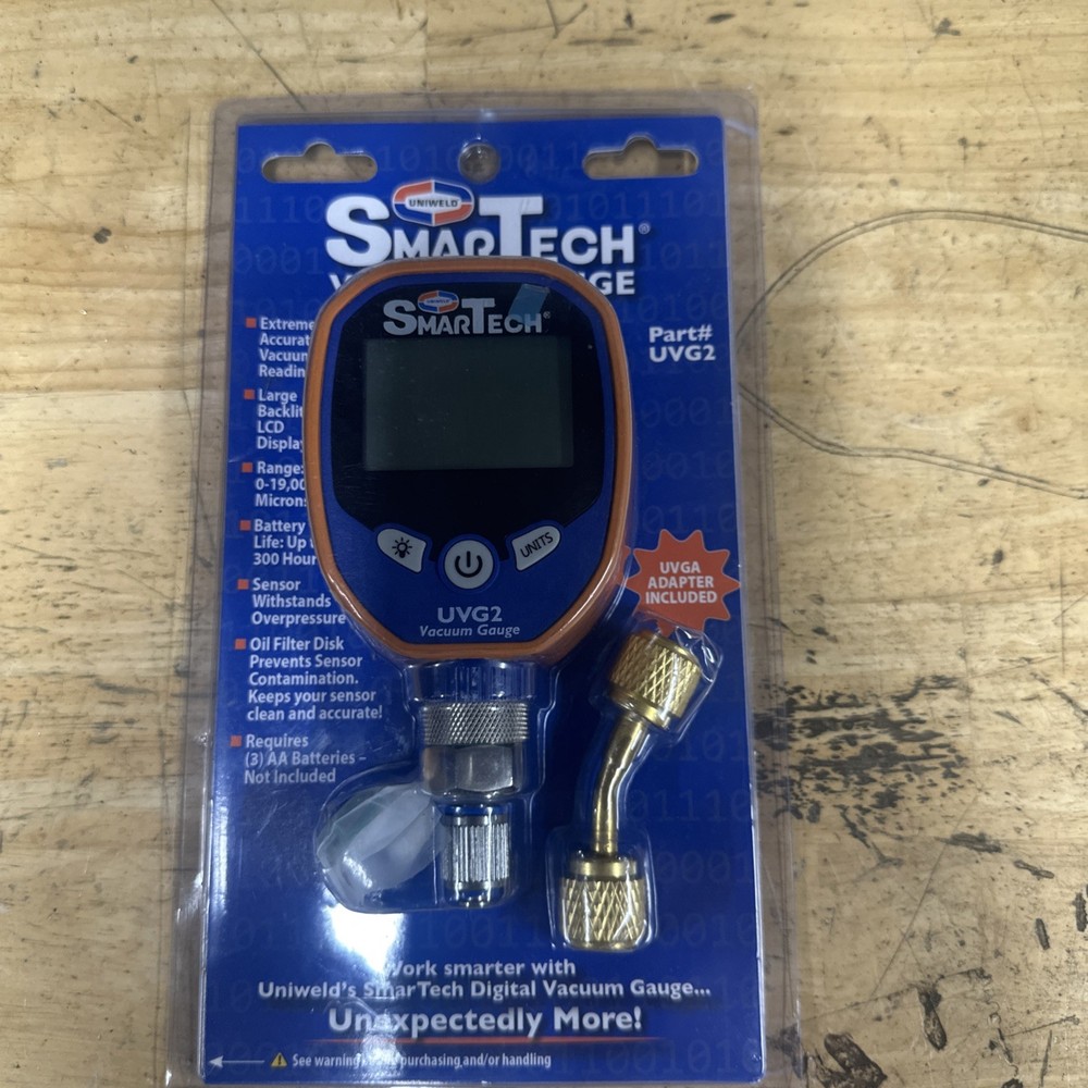 Uniweld Digital Vacuum Gauge & 1/4″ x 1/4″ Female Adapter