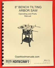 DELTA-HOMECRAFT 8″ Tilting Arbor Table Saw 34-500 Operator’s & Parts Manual 0223