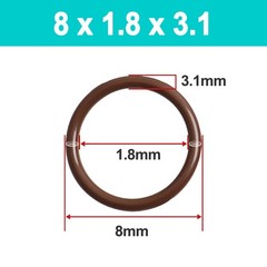 FKM Rubber O Ring, 3.1mm Cross Section Brown Sealing Ring – 8-1000mm OD