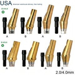 US Dental Titanium Hex A/B 17° Angled Abutment for Hiossen ET Mini Regular Plat