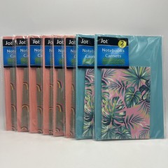 Lot of 8 Jot Lined Notebooks Assorted Rainbow & Tropical New Sealed
