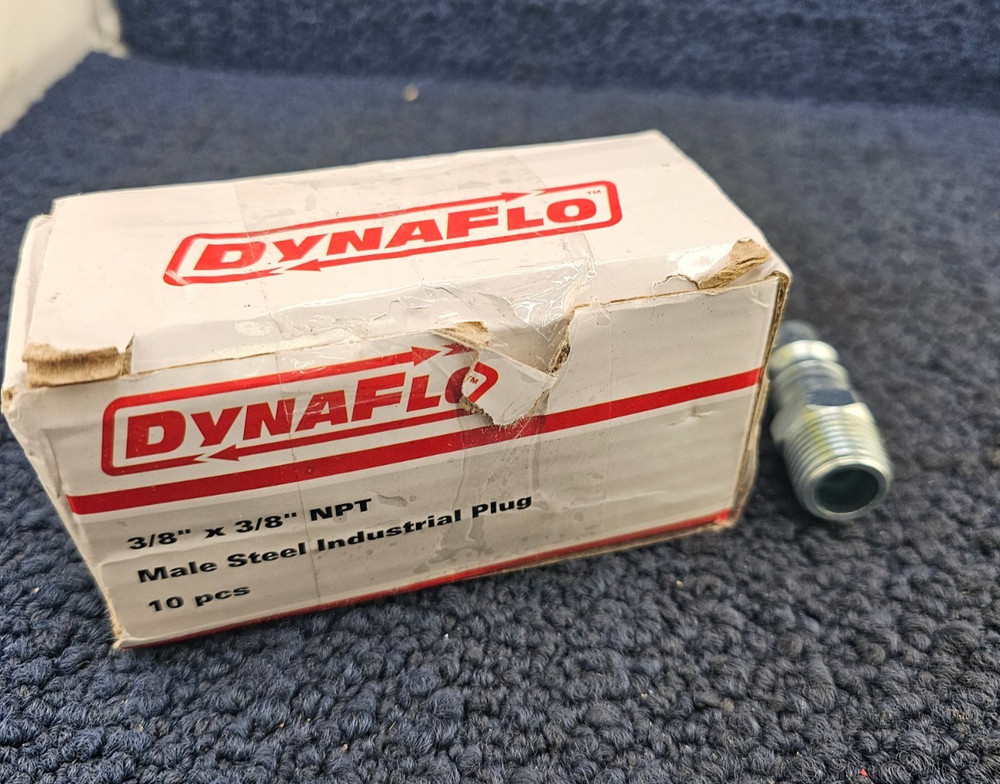 (QTY 10) DYNAFLO 3/8″ x 3/8″ NPT Male Steel Industrial Plug