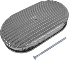 15″ Oval Full Finned Polished Aluminum Air Cleaner Filter Fits for Chevy SBC