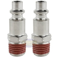 Industrial 2 Pack 1/4″ Male NPT Air Compressor Hose Quick Coupler Plug Fitting
