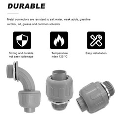 1/2 inch Liquid Tight Connector PVC Flexible Conduit Connector UL Listed Liqu…
