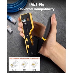 Uimoso Crimping Tool for RJ45/RJ11/RJ12 4/6/8-Pin Modular Connectors