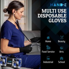 Black Nitrile Disposable Gloves Latex Free Bbq Tattoo Hair Dye Cooking Mechanic